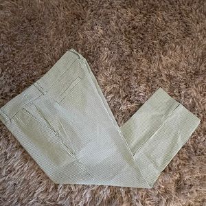 Dalia green and white stripe capris